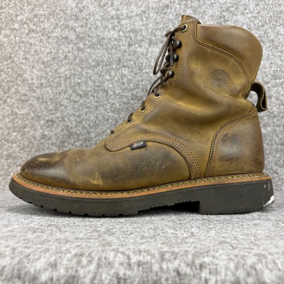 ✅Justin Original Brown Leather Work-boots Soft-Toe EH J-Max 440 Mens 12D USA - Picture 5 of 12